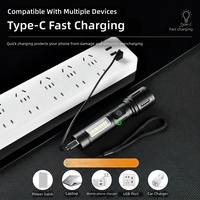 Lampe torche LED portable en alliage d'aluminium de haute intensité, indice IP65, avec lumière latérale COB, USB, 7 niveaux de gradation, zoom télescopique pour le camping