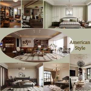 Conjunto Completo de Muebles para Interiores, Paneles de Pared, Pisos, Techos, Armarios y Alacenas para Proyectos de Villas, Hoteles y Comercios - Product Image 1