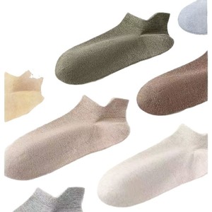 Men's Summer Thin Low-Cut Boat Socks With <b>Pull</b> Tabs Solid Color Breathable Sweat-Absorbent Antibacterial Non-Slip-Down - Product Image 3