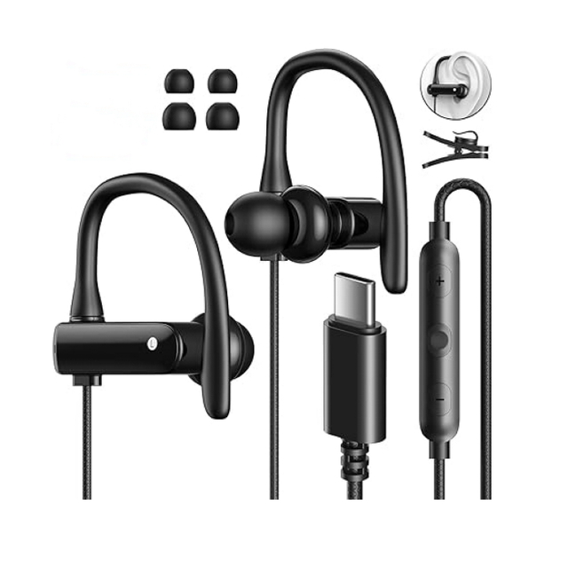 High Fidelity Audio USB-C Wired Earbuds with Wide Compatibility for Android Smartphones Laptops Nintendo Switch and More