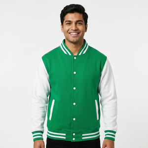 Veste universitaire de rue haute personnalisée pour hommes, manteau de baseball en laine décontracté et ample, patch de support OEM, veste de baseball universitaire pour hommes - Product Image 1
