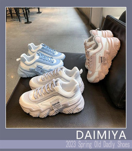 Custom logo Cheaper Old <strong>Daddy</strong> Shoes Women Spring New Round Head Low Cut Thick Heel School Style Causal Shoes for Women - Product Image 6