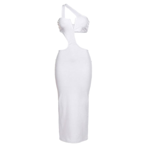 Robe de soirée moulante longue sans manches à bretelles pour femme, avec découpes sexy et dos nu - Product Image 6