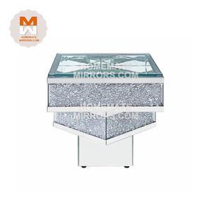 <span class=keywords><strong>Table</strong></span> d'appoint miroir classique populaire avec faux diamants écrasés - Product Image 2