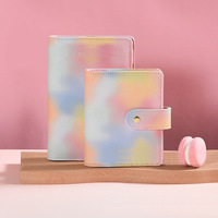 OUHONG A6 A7 Carnet à anneaux en cuir PU Tie Dye avec autocollants, planificateur, journal et organiseur de budget