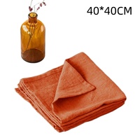 Serviette de table carrée en lin, couleur unie, douce, absorbante, réutilisable et lavable, style occidental, pour hôtels et mariages