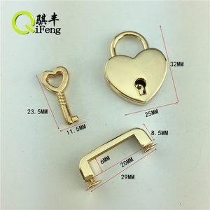 Khóa Móc Hợp Kim Hình Trái Tim Khóa Tình Yêu Với Hộp Trang Sức Chính Hộp Lưu Trữ Khóa Nhật Ký Riêng - Product Image 2