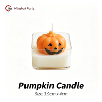 Niedliche 3D Halloween-Figurenkerzen Geist Kürbis Totenkopf Mumien-Form Kleine Dekorative Kerzen für Halloween-Party Tischdekoration