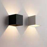 İskandinav yaratıcı oturma odası arka plan duvar villa duvar lambası modern minimalist otel duvar lambası yatak odası kare aydınlatma