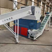 Broyeur de blocs KAIDI, broyeur automatique à un seul arbre pour le recyclage du plastique, 22 kW, fonctionnement silencieux, pompe à engrenages portable