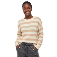 Bloc de couleur personnalisé lâche décontracté pull tricoté à manches longues haut rayé pour les femmes sequin blanc pull sequin dur travail thsirt