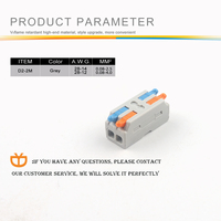 2-Kreis Inline-Verbinder 28-12 AWG Farbige Hebelverbinder Muttern Elektrische Steckverbinder Kabelklemmen Schnellverbinder Kompakte Verkabelung