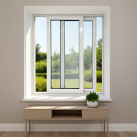 Ventana Corredera de Doble Riel con Marco de PVC, Vidrio Templado, Antirrobo, con Certificación Energy Star, para Uso Comercial en Baños de Edificios Altos