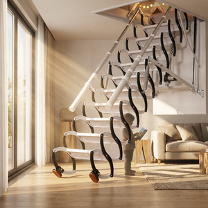 <span class=keywords><strong>Escalera</strong></span> Telescópica Oculta para Ático de Diseño Moderno para el Hogar, Elevador Plegable Retráctil Eléctrico de Aleación de Aluminio Engrosada - Product Image 4