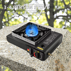 Poêle à <span class=keywords><strong>gaz</strong></span> extérieure portable en acier inoxydable mousqueton marmite et <span class=keywords><strong>barbecue</strong></span> pour 3-4 personnes pour voitures et usage domestique - Product Image 2