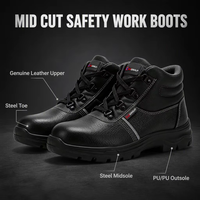 Chaussures de sécurité imperméables en cuir de buffle gaufré avec embout en acier, résistantes aux perforations, confortables pour l'hiver, bottes de travail pour HOMMES