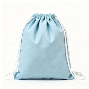 Custom Print Colorful Cotton <b>Drawstring</b> <b>Backpack</b> Reusable Canvas Folding Shopping Bag - Product Image 3