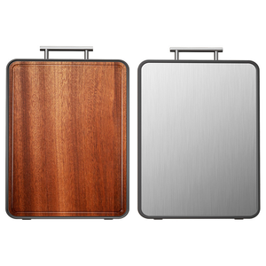 Planche à découper multifonctionnelle en acier inoxydable double face antibactérienne avec poignée, planche à découper carrée 40x26x2cm, ustensiles de cuisine - Product Image 1