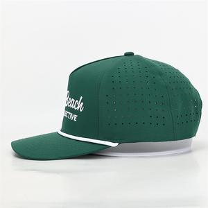 قبعة جولف بحرية مطرزة حسب الطلب، قبعة رياضية بخمسة ألواح مع حافة منحنية وحبل، غطاء رأس من قماش مقاوم للماء، قبعة بيسبول - Product Image 3