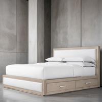 Meubles de conception de tiroir minimaliste de beauté de chambre à coucher lits de stockage d'hôtel de plate-forme de cadre en bois faits à la main