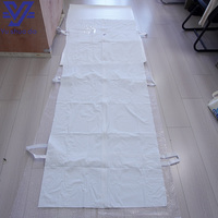 Sac à corps en PVC blanc YS-CB01, 220x80cm, sac pour cadavres robuste avec 6 poignées renforcées et poche transparente pour étiquette d'identification