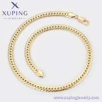 Ensemble de bijoux collier et bracelet XUPING, style simple et tendance, plaqué or 14 carats