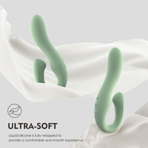 WINYI Schlussverkauf U-Form doppelter Vibrator Großhandel individuelle Verpackung doppelter trägerloser Strapon-<span class=keywords><strong>Dildo</strong></span>-Vibrator für Lesben - Product Image 5