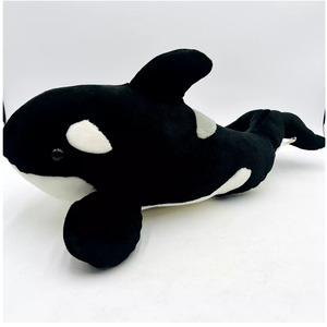 7134 noir blanc épaulard océan Animal en peluche jouets en peluche pour enfant personnage réaliste mignon poupées baleine noire jouets en peluche - Product Image 3