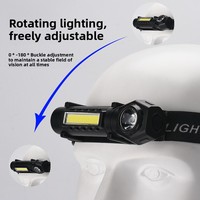 Lampu Kepala Mini Luar Ruangan IP65 USB Tipe-C Dapat Diisi Ulang LED Senter Ultra Terang untuk Memancing Malam Hari Daya Tahan Baterai Lama Klip Pena Magnetik