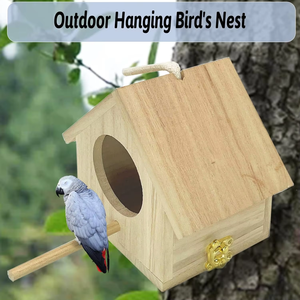 Houten Vogelhuisjes Met Acryl Lanyard Buiten Hangende Vink Bluebird Kardinalen Vogelhuisje - Product Image 6