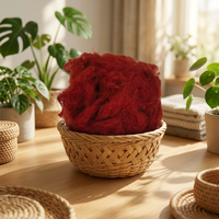 Fibre de polyester en mèche haute densité 8D*88MM plate/crépue pour le filage de la laine, matière première textile à faible coût