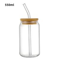 Tasse à boisson au cola de 12oz 16oz 20oz 24oz Tasse en verre avec logo personnalisé avec couvercle et paille pour la fête