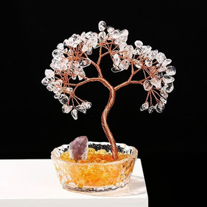 Vente en gros 13-14cm pierres de guérison naturelles <span class=keywords><strong>cristal</strong></span> arbre d'argent Feng Shui porte-bol en verre arbre de vie de pierres précieuses mixtes arbre de <span class=keywords><strong>cristal</strong></span> - Product Image 3