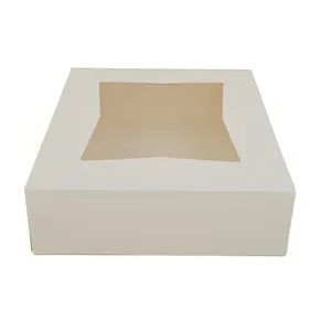 Açık pencere pasta kutuları ve pencere ile fırın kutuları ile özel düz beyaz kek kutuları