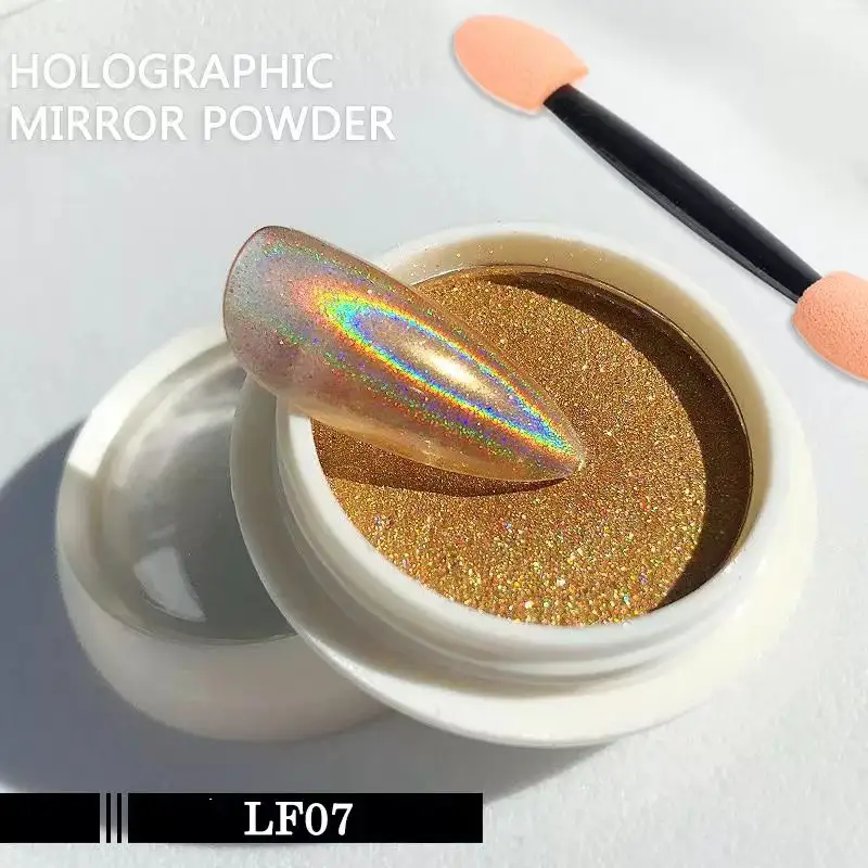 New Product Holographic Nail Powder Chrome Laser Mirror Glitter Design Nail Art Pigment