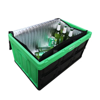 Boîte de rangement pliable et empilable JOIN Blue en plastique avec couvercle pour la maison, le bureau et l'entrepôt