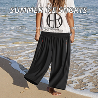 Shorts d'été décontractés pour hommes, amples, en tissu peigné, séchage rapide, élastiques, coupe droite, grande taille, couleur unie, sportifs, tricotés, écologiques