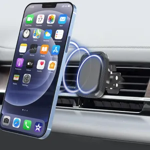Support de téléphone portable universel pour ventilation de voiture Petit PC Rotation à 360 degrés Type de bouton clip Support magnétique pour voitures
