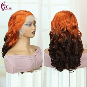FH Wholesale Loose Bouncy Curl Frontal <b>Wig</b> Human Hair #T4-350 13x4 5x5 Transparent <b>Lace</b> Natural Human Hair <b>Wig</b> for Women - Product Image 1