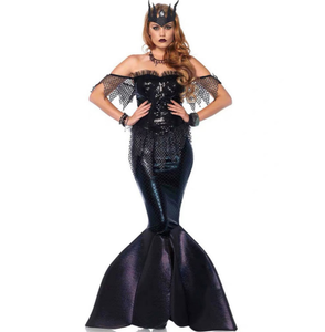 Abito Lungo da Donna Senza Spalline Stile <span class=keywords><strong>Sirena</strong></span> Strega per Costume di Halloween, Abito da Sera per Spettacoli Teatrali - Product Image 6