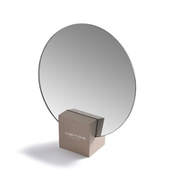 Miroir de maquillage rond sur pied avec support, personnalisable avec logo, éclairé, pour bureau, DIY