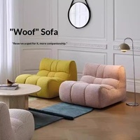 Fauteuil de relaxation moderne minimaliste sans cadre en tissu, compressé sous vide, motif chien, monoplace, pour chambre et salon