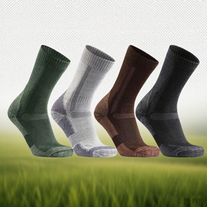 Chất Lượng Cao New Phong Cách Tùy Chỉnh Thoáng Khí Chống Vi Khuẩn Ngoài Trời Đi Bộ Đường Dài Thể Thao Merino Vớ Len - Product Image 1