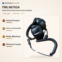 Casque Motorola PMLN6763A TIA 4950 robuste à port d'oreille, double oreillettes, réduction de bruit NRR 24 dB, micro perche pour radio professionnelle