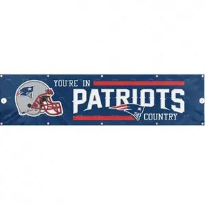 为新英格兰爱国者足球迷定制2x8ft英尺国旗NFL礼物男子洞穴横幅