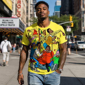 Camisetas de Manga Corta para Hombre con Estampado de Fat <span class=keywords><strong>Albert</strong></span> y Cosby, Estilo Retro, Holgadas, Estilo Hip-Hop Urbano, Venta al Por Mayor y Personalizadas - Product Image 2