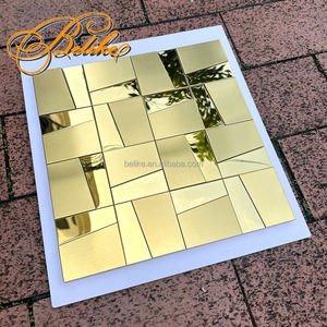 רב ברמה 3d מתכת פסיפס tille תכונות קיר כיסוי backsplash פלדה מודרני מסוגנן בית מפואר - Product Image 3