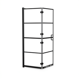 Mampara de ducha plegable ESG de 39.4x55.1 pulgadas con marco para baños pequeños - Product Image 1