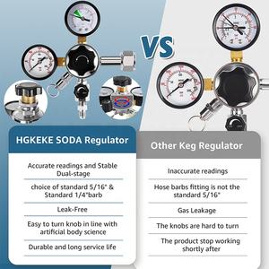 Regulador de <span class=keywords><strong>CO2</strong></span> de Doble Barril CGA320 con Presión de Salida de 0-230 PSI para <span class=keywords><strong>Kegerator</strong></span> con Conexiones Rápidas de Desconexión de 7/16-20 UNF para Cerveza y Refrescos - Product Image 5