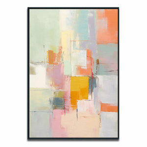 Arte Original pintado a mano moderno abstracto minimalista colorido pintura al óleo lienzo Extra grande pintura a mano para Hotel - Product Image 2